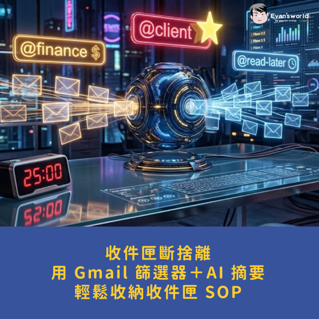 2026 收件匣斷捨離：用 Gmail 篩選器＋AI 摘要輕鬆收納收件匣 SOP